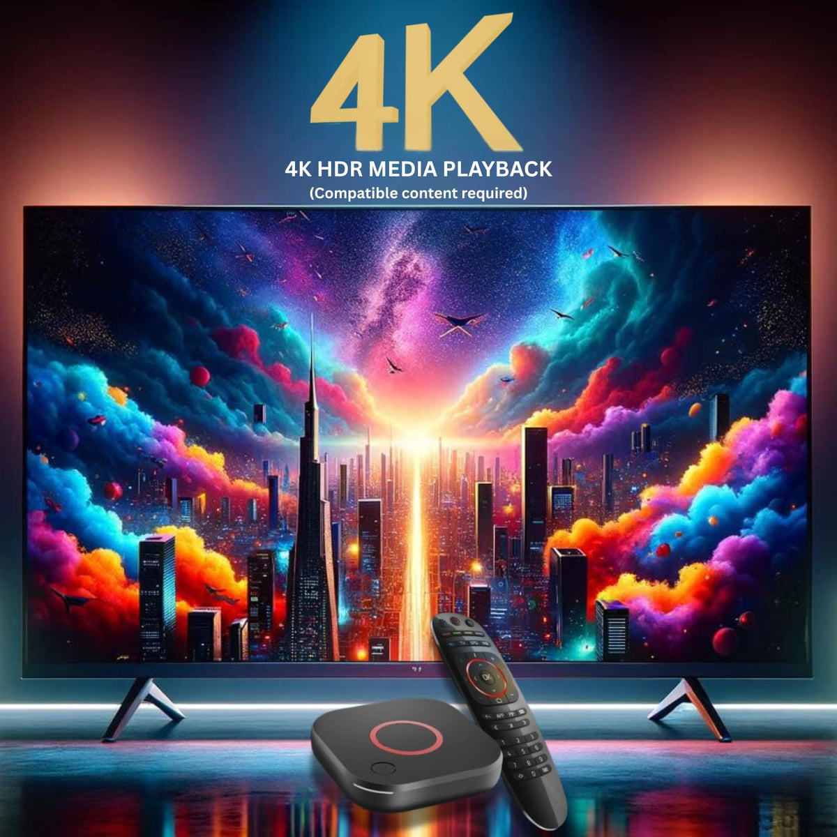 4K HDR TV Streaming Device with 1GB DDR4 RAM 4GB Flash Memory Dual-Band WiFi H691