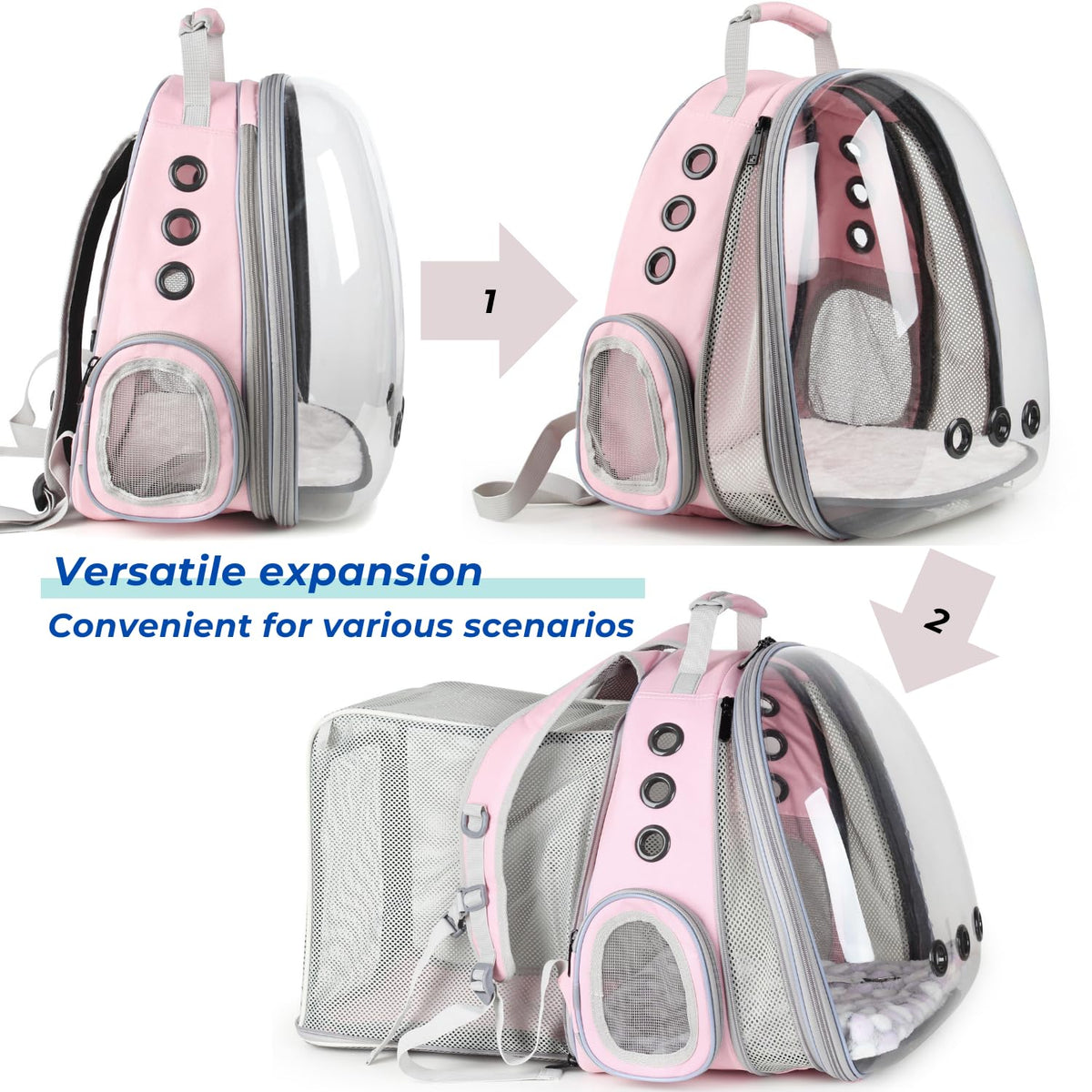 Expandable Cat Backpack with Mini Fan O431