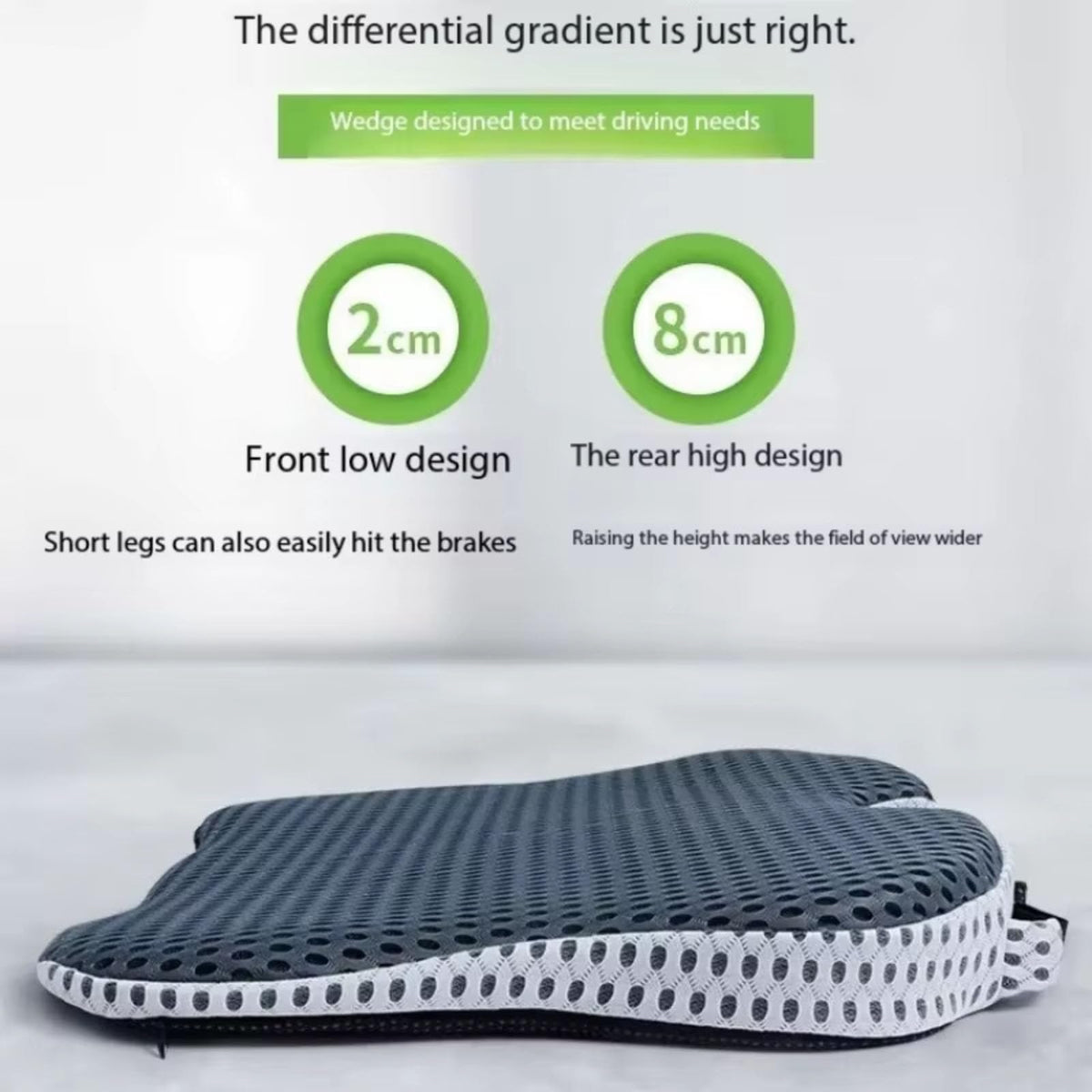 Grey Memory Foam Car Seat Booster Cushion W3094