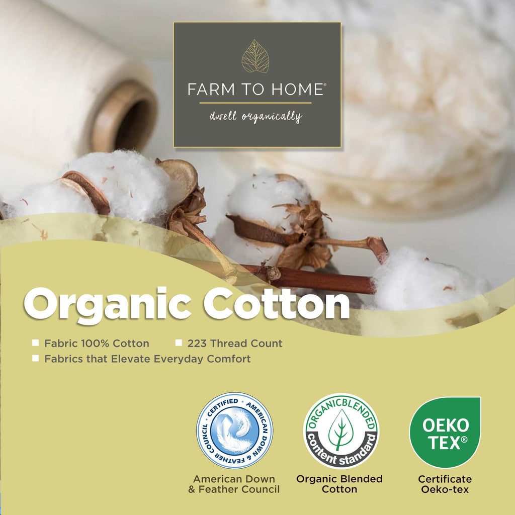 Feather and Down Pillows, 100% Organic Cotton Cover F7397