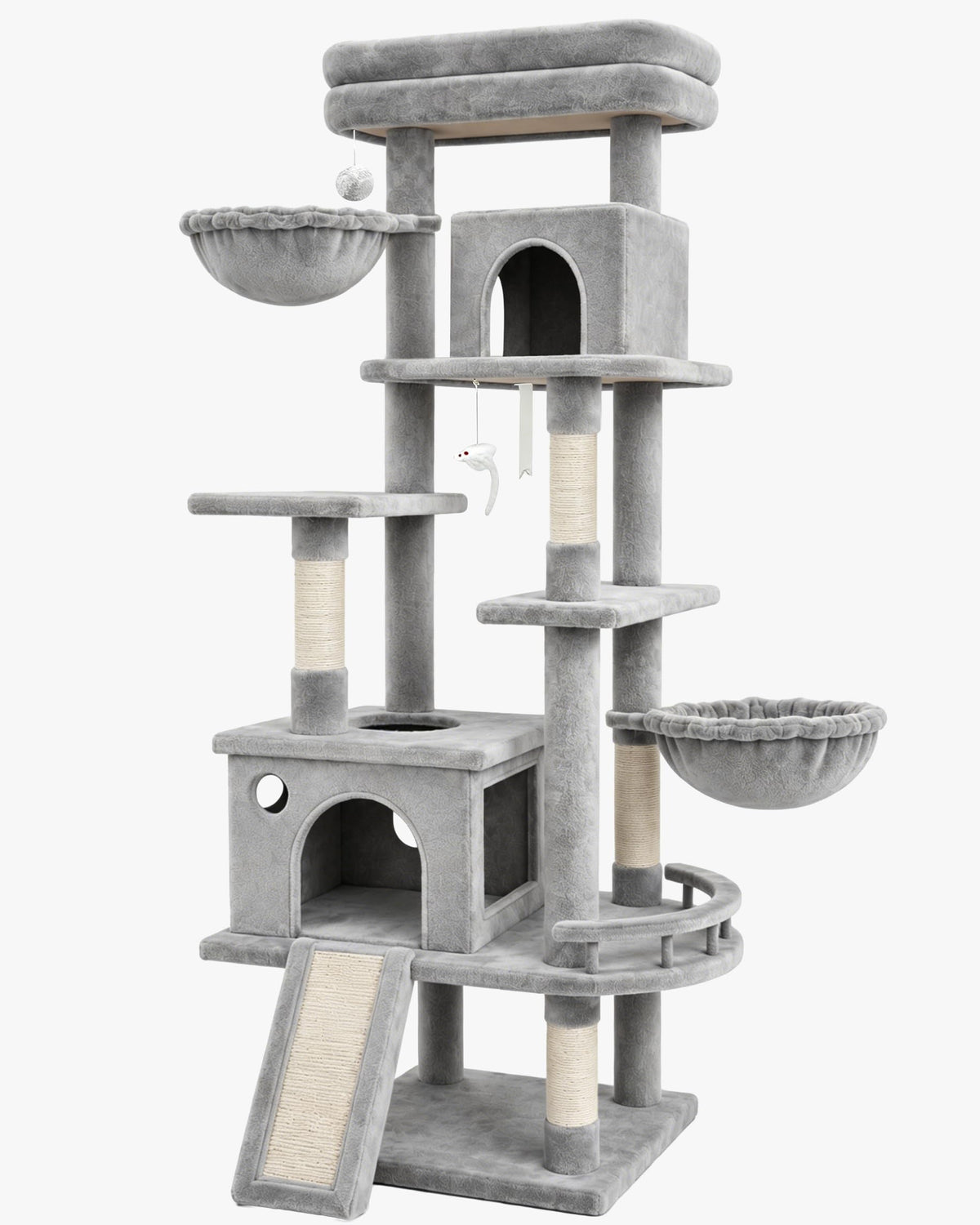 70 Inch Cat Tree with Scratching Post and Hammock G217