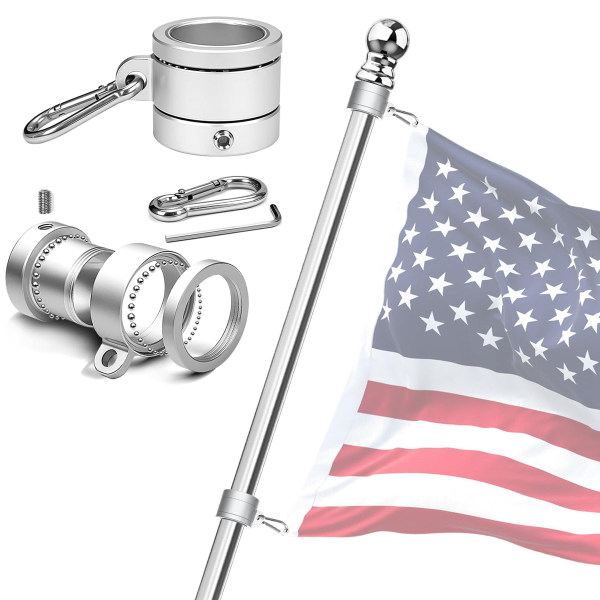 6FT 304 Stainless Steel Flag Pole C74813