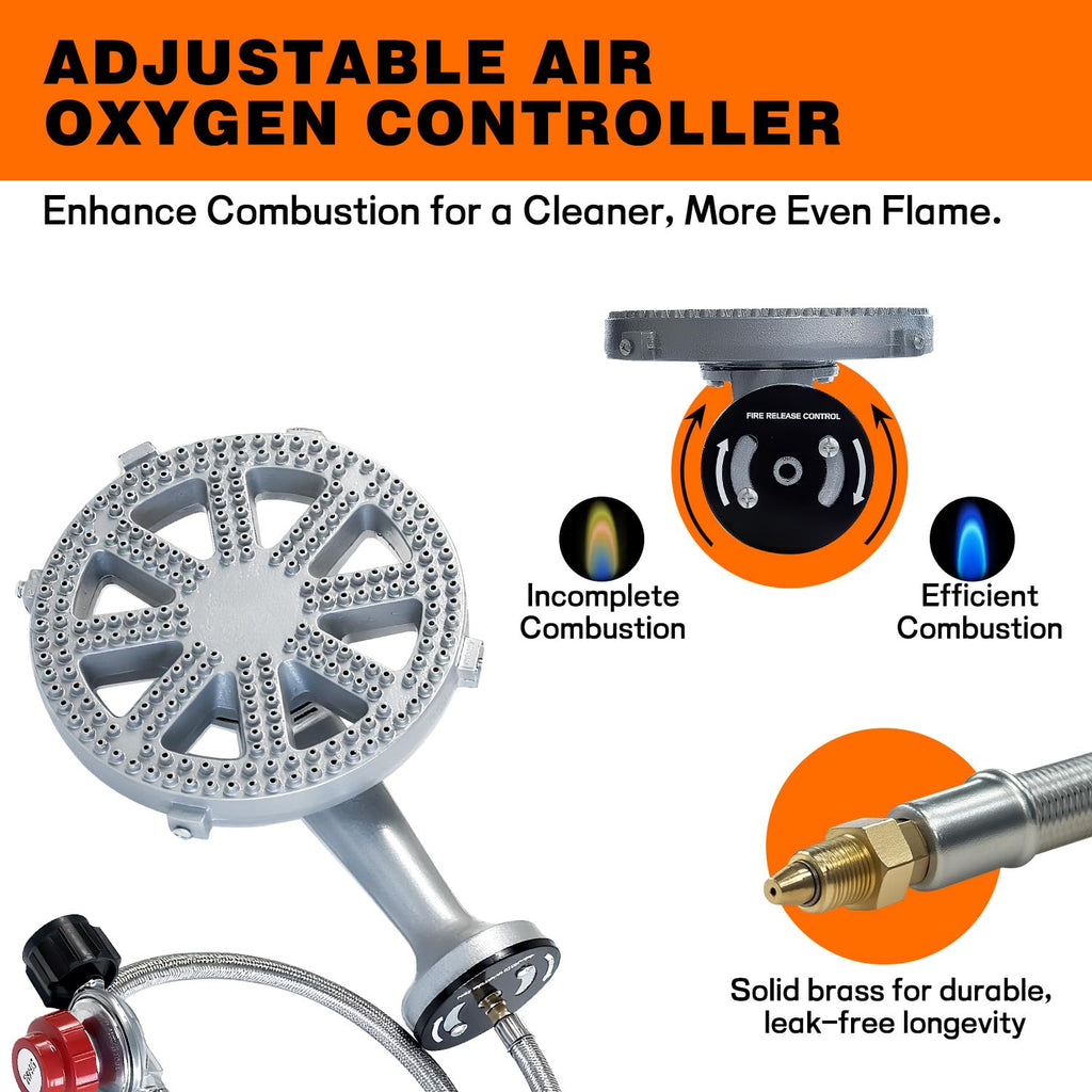 Cast-Iron Propane Burner Head with Adjustable Regulator V111526