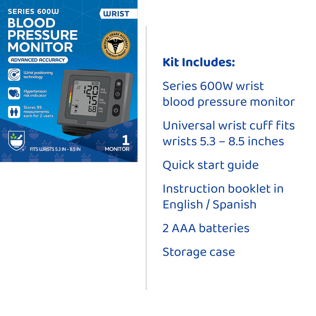 Wrist Blood Pressure Monitor, 2 Users, 198 Measurements B4270