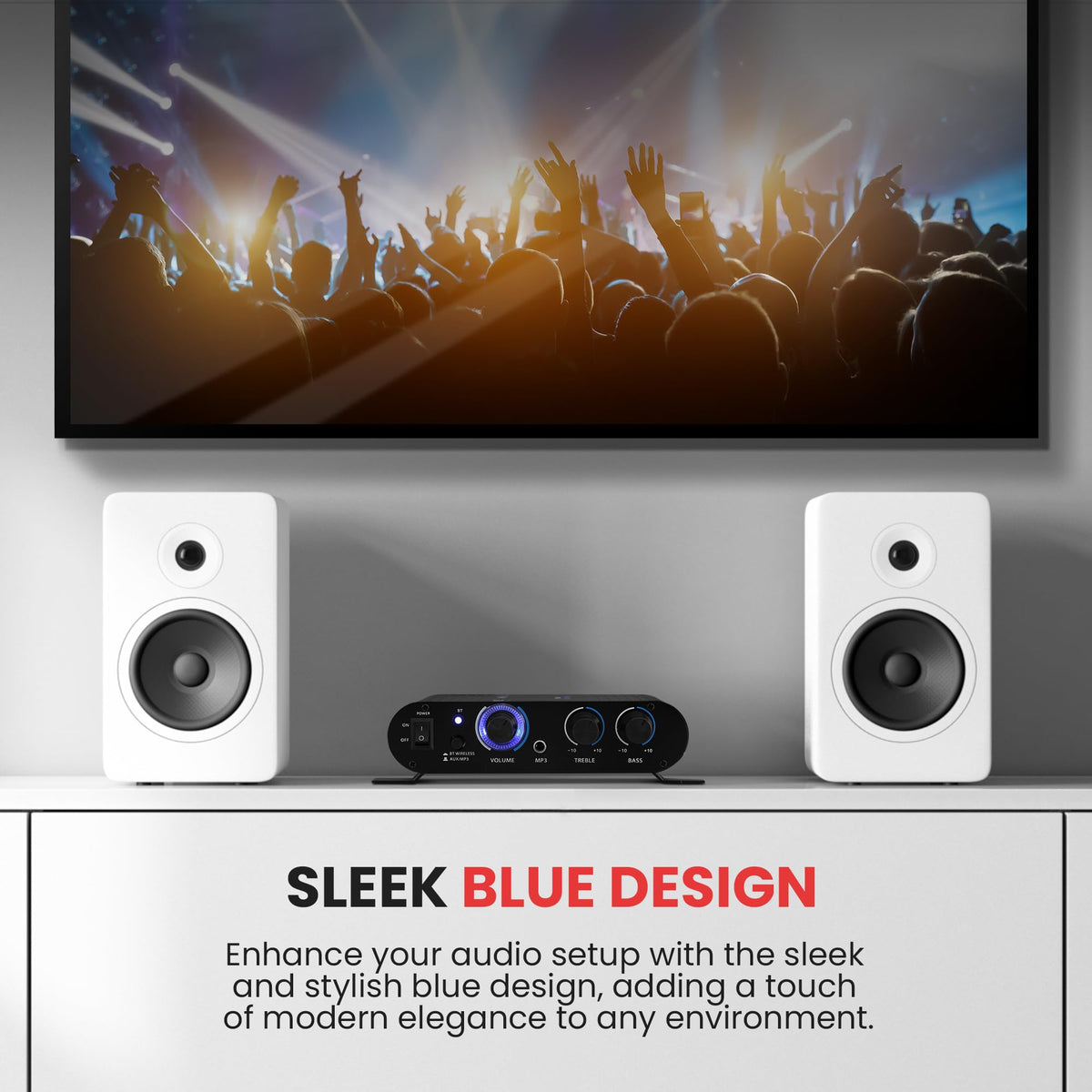 90W Dual Channel Mini Portable Power Stereo Sound Receiver H653