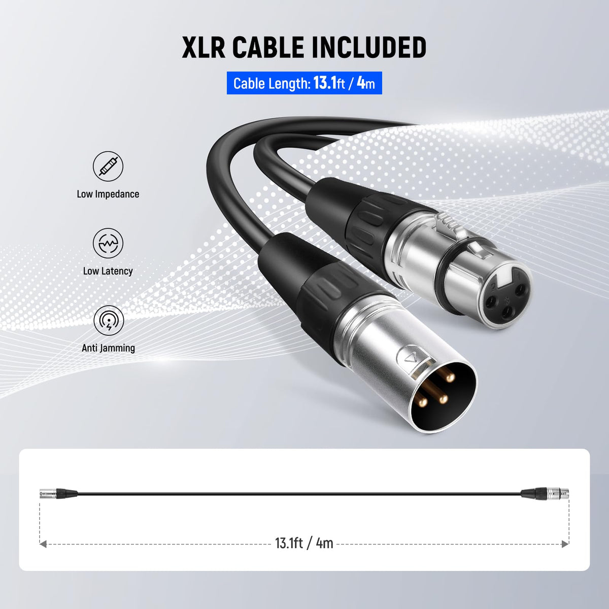 Cardioid Dynamic Microphone with XLR Cable J67067