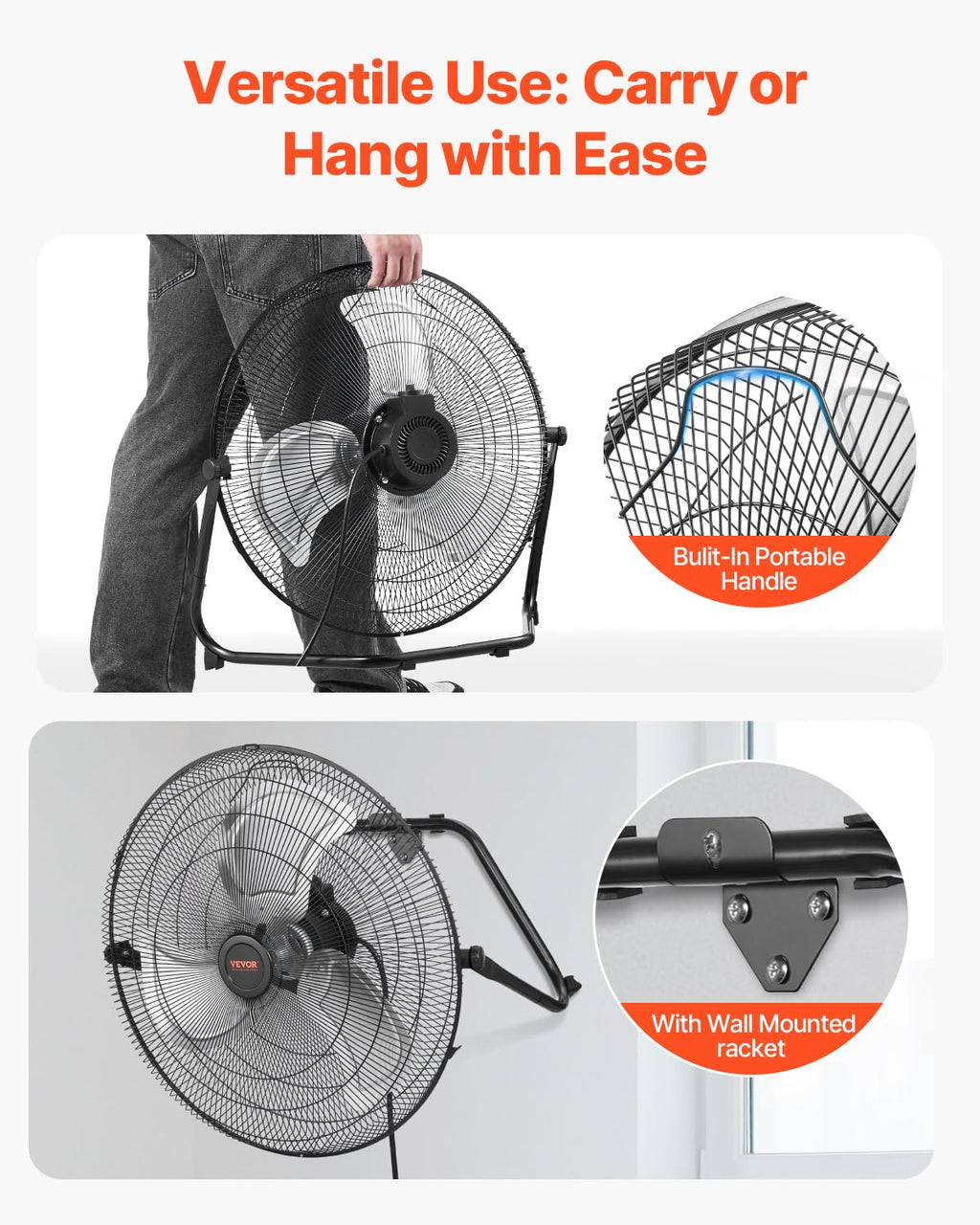 20 Inch 3 Speeds High Velocity Industrial Floor Fan J30964