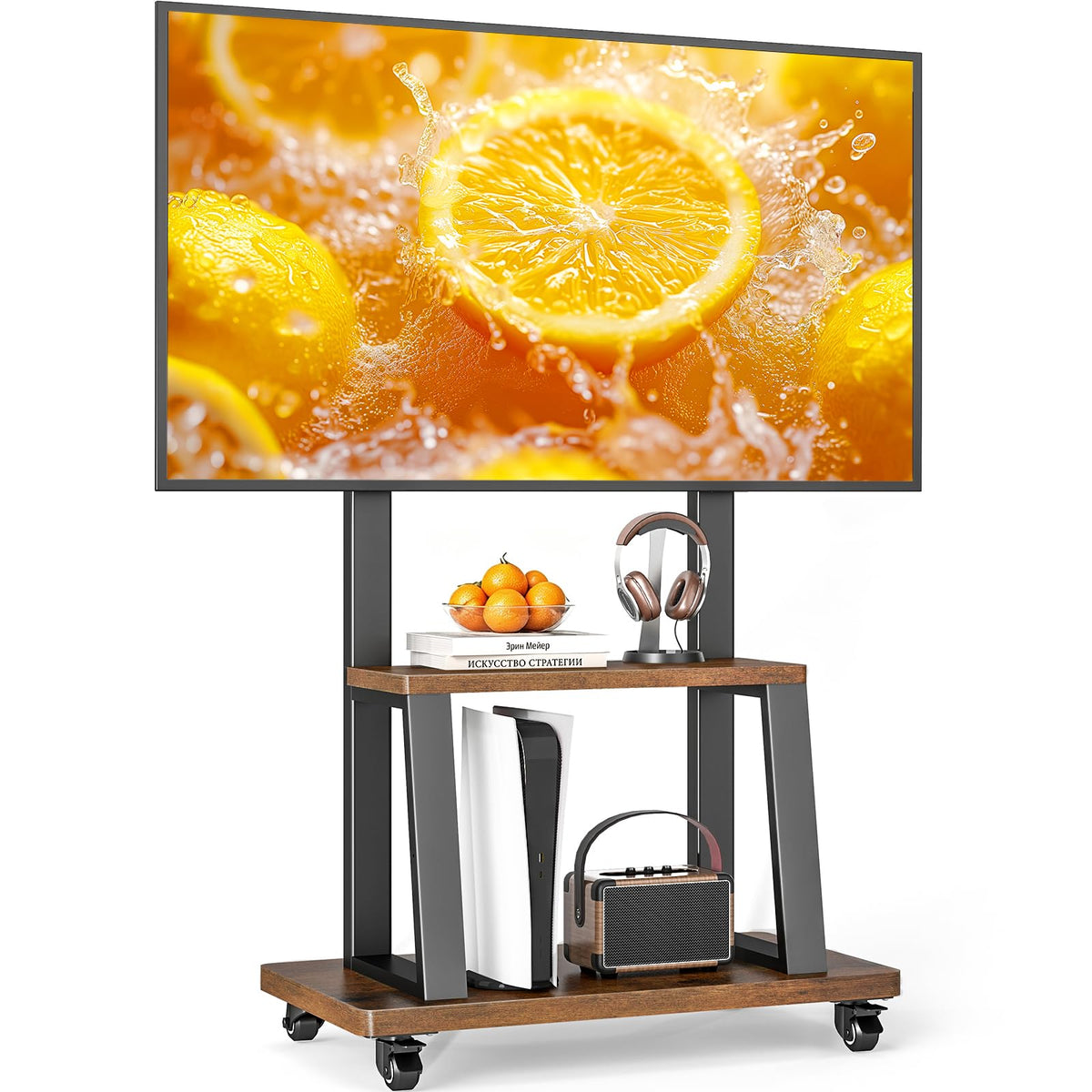 Mobile TV Cart for 37"-75" TVs with Wheels O1779