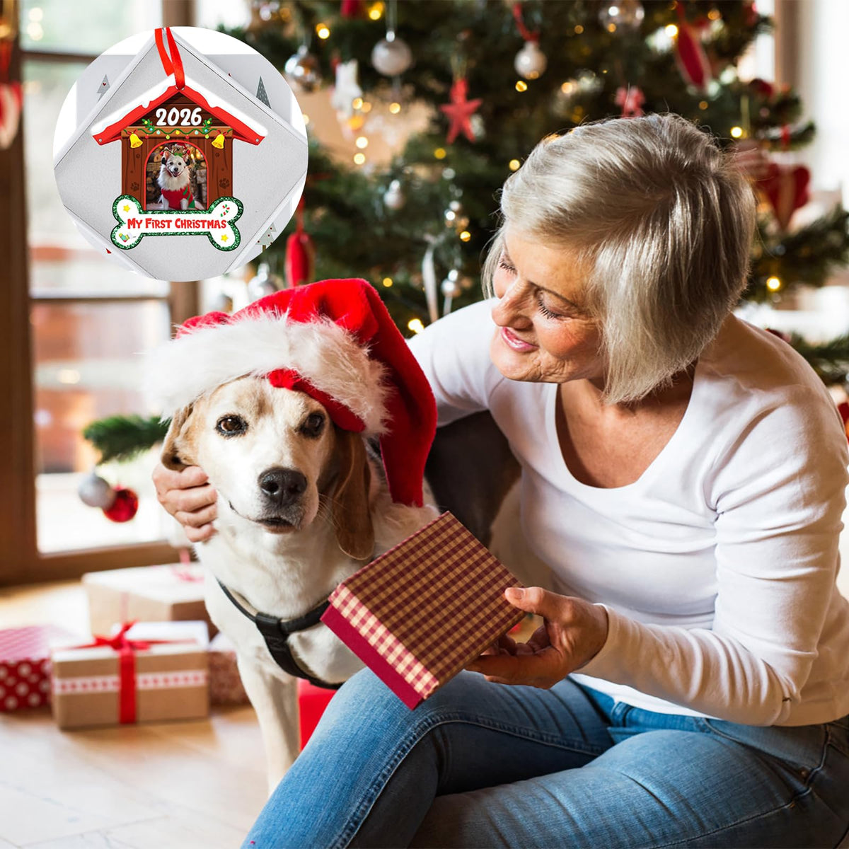 Dog Picture Frame Ornament V610