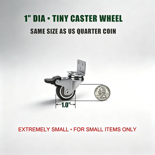 1" Low Profile Caster Wheels Set of 4 D7758