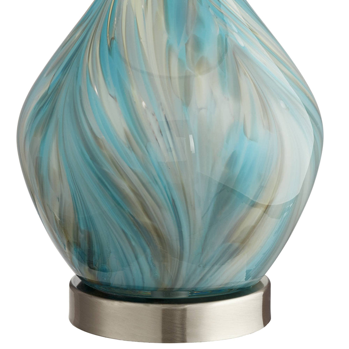 22" High Blue Gray Art Glass Table Lamp K8531