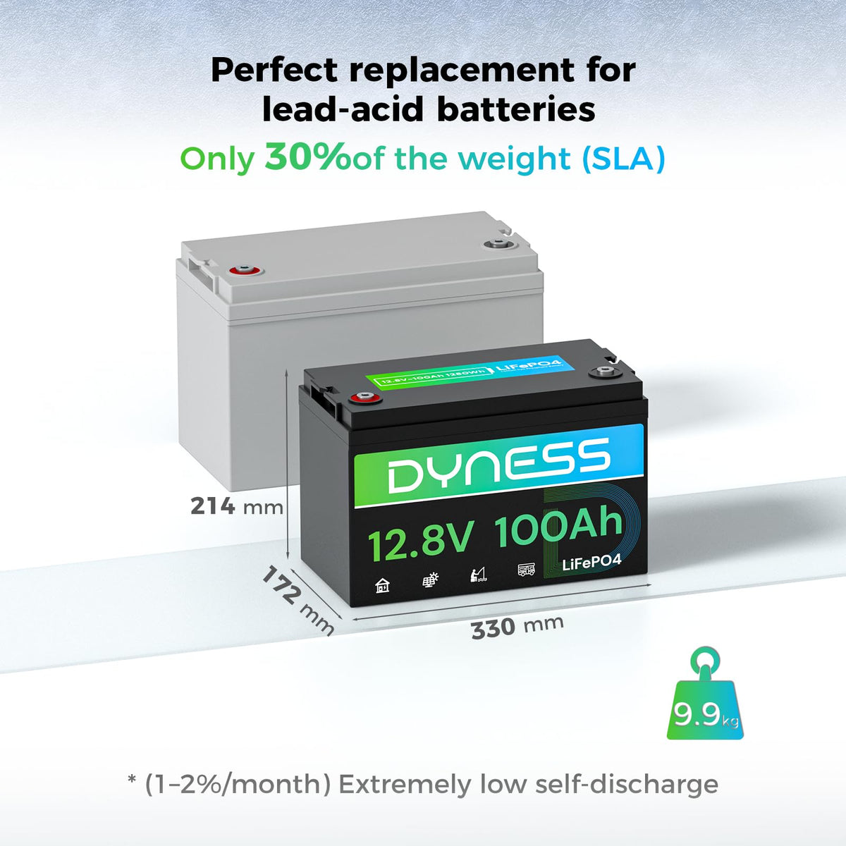 12V 100Ah LiFePO4 Lithium Battery 2 Pack Group 31 Y425