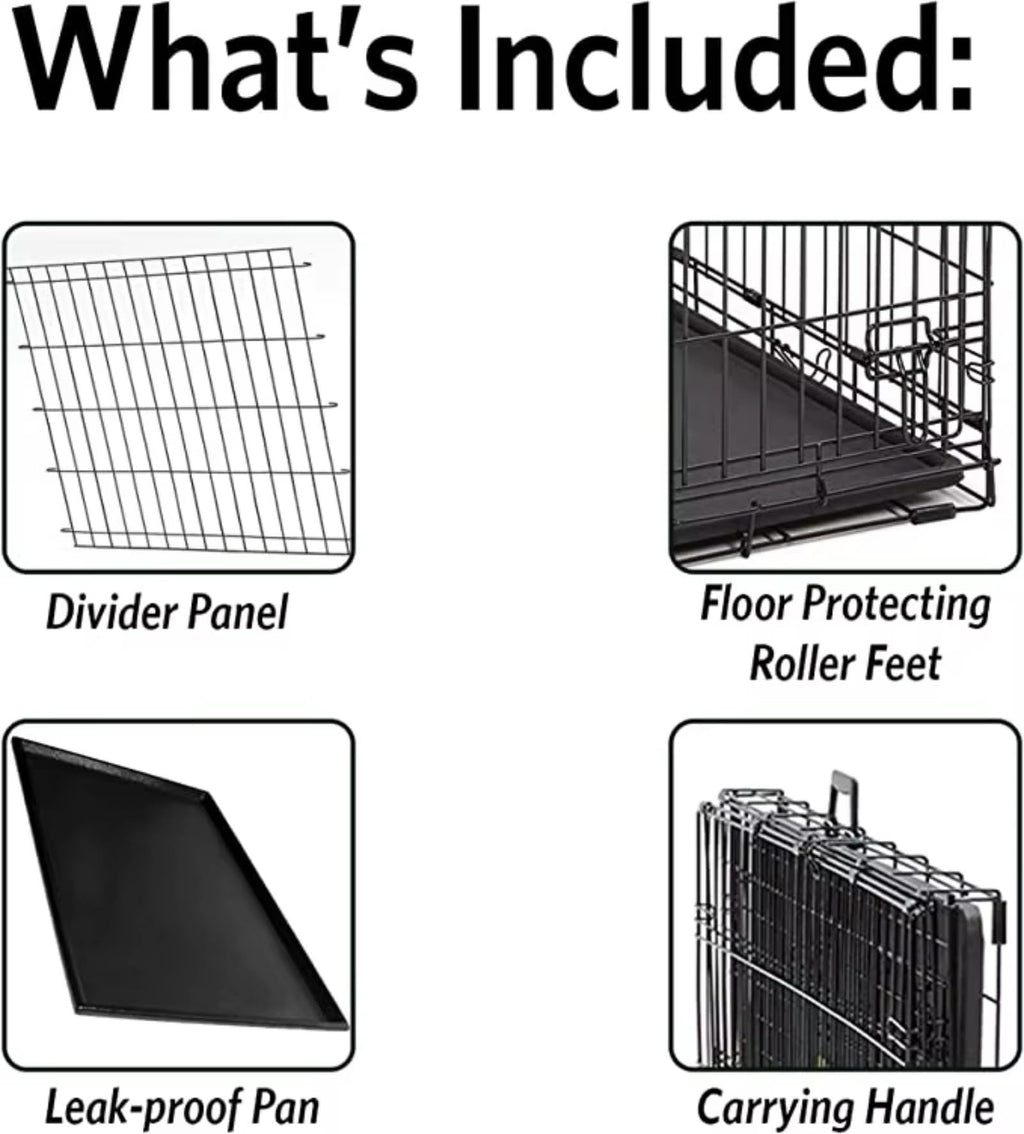 48 inch Portable Folding Dog Crate with Slide Out Tray L842422