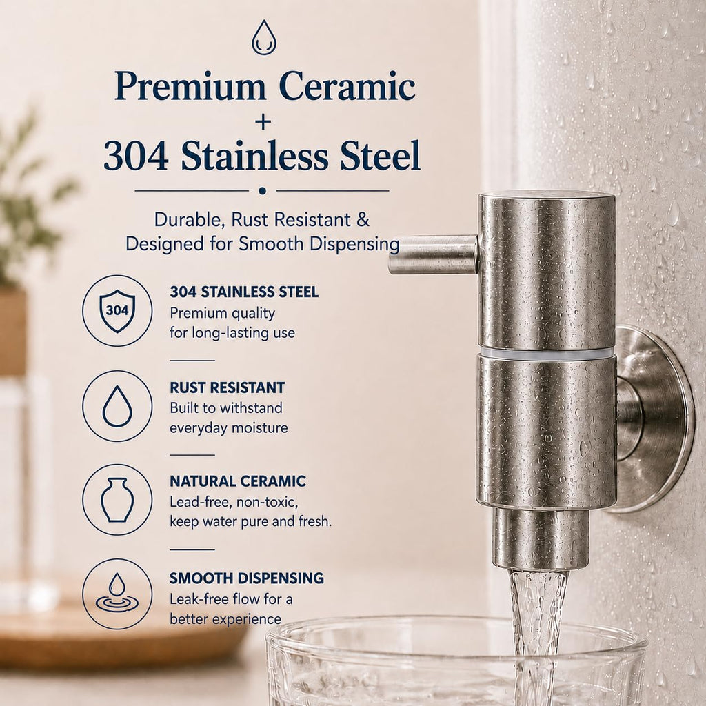 Ceramic Crock Water Dispenser with Stainless Faucet U906