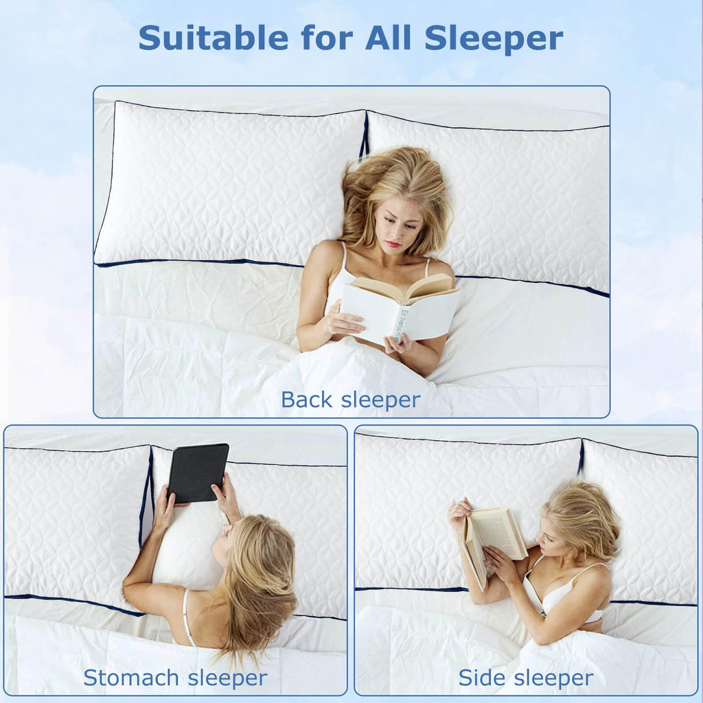 King Size Cooling Bed Pillows Set of 2 Down Alternative D373