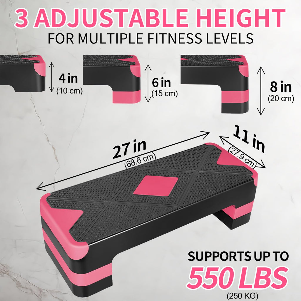 27" Adjustable Aerobic Exercise Step Platform T28748