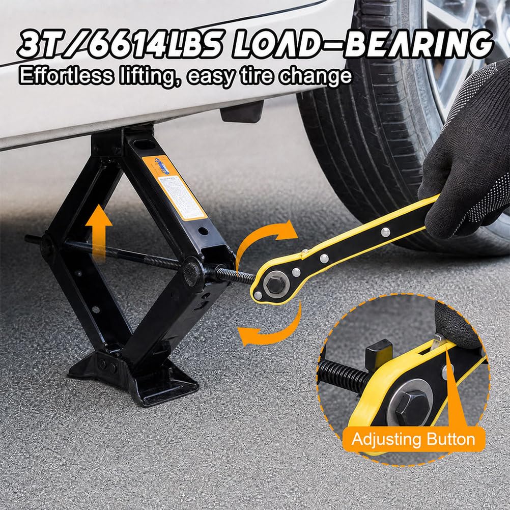 3-Ton Scissor Car Jack Kit with Lug Wrench K2173