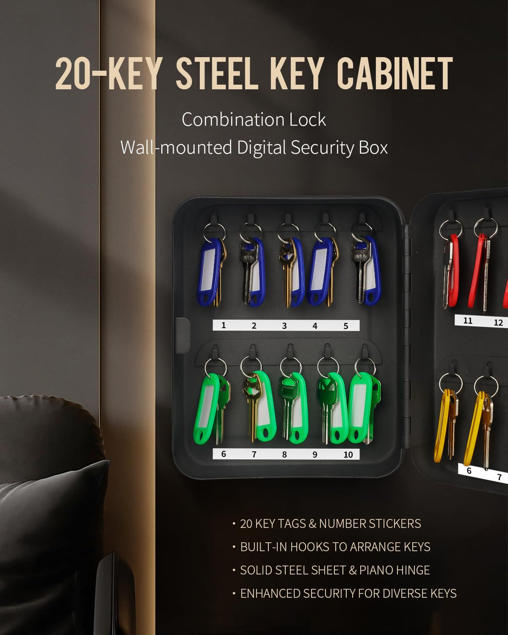 Steel Key Cabinet with Combination Lock H974114