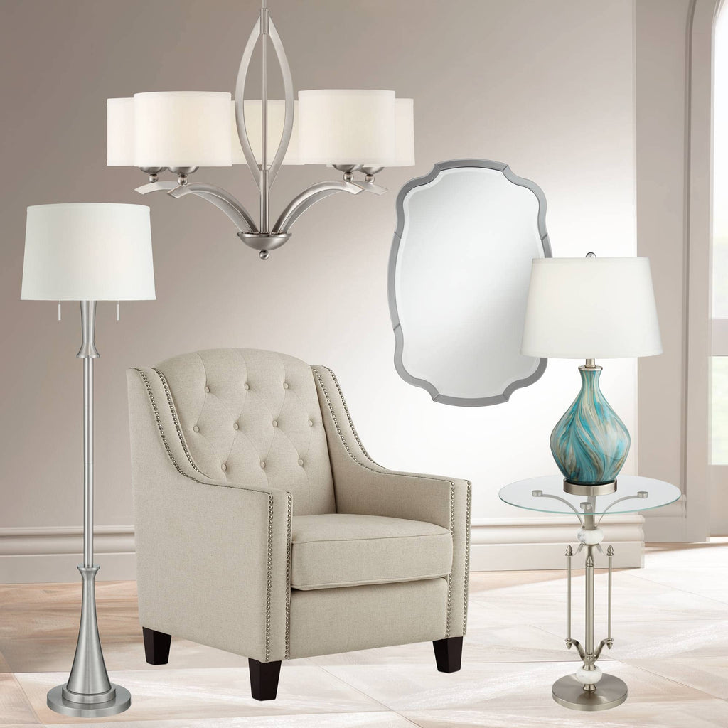 22" High Blue Gray Art Glass Table Lamp K8531