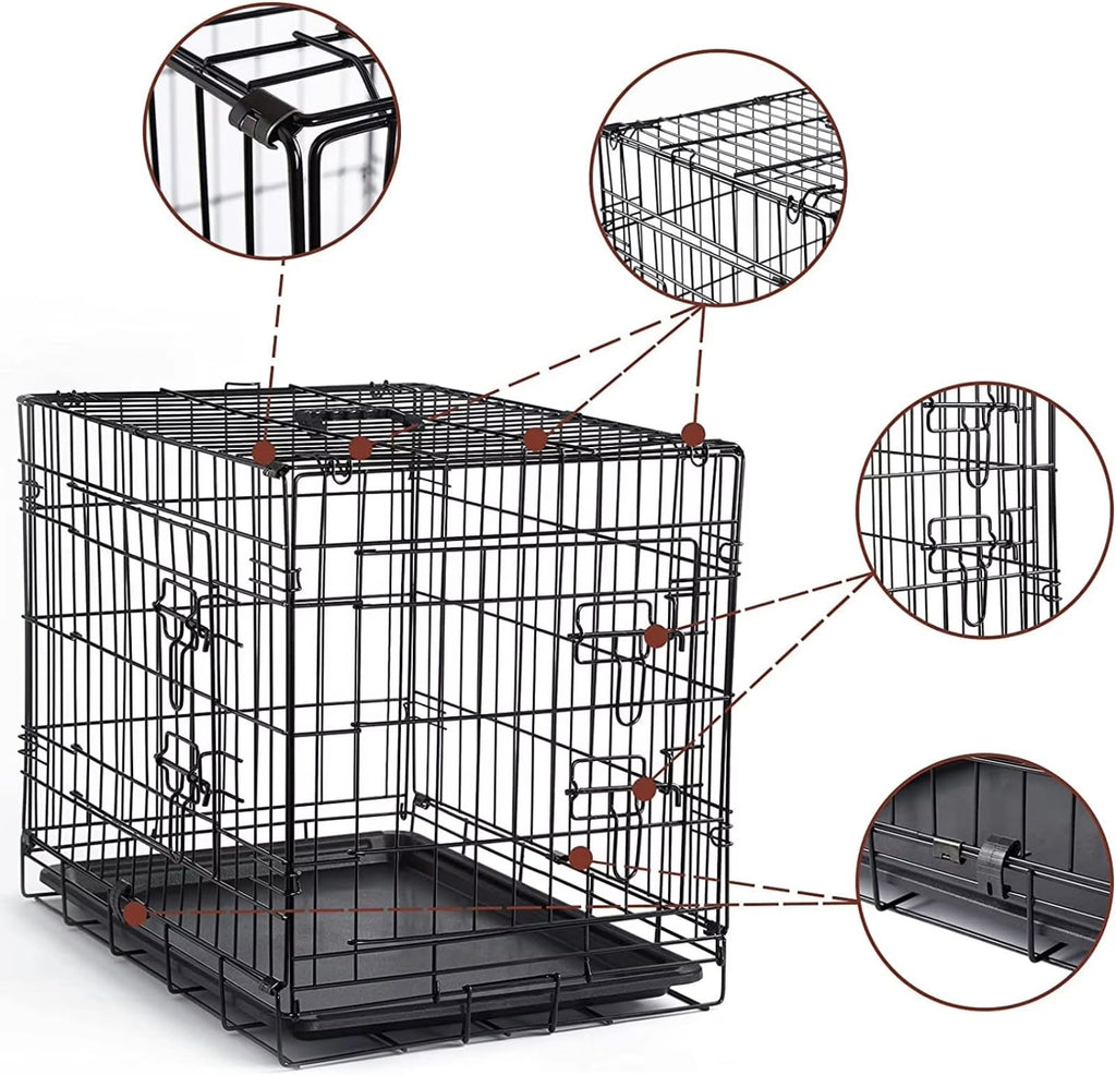 48 inch Portable Folding Dog Crate with Slide Out Tray L842422