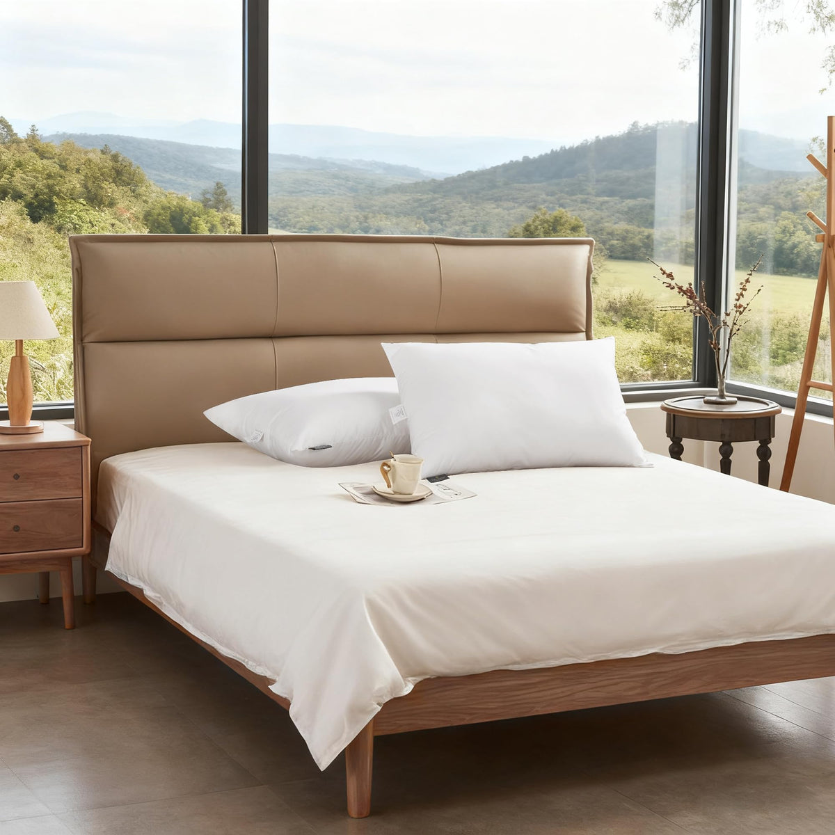 Feather and Down Pillows, 100% Organic Cotton Cover F7397