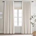 Cream Linen Blackout Curtains 84 Inch Pinch Pleat D92978