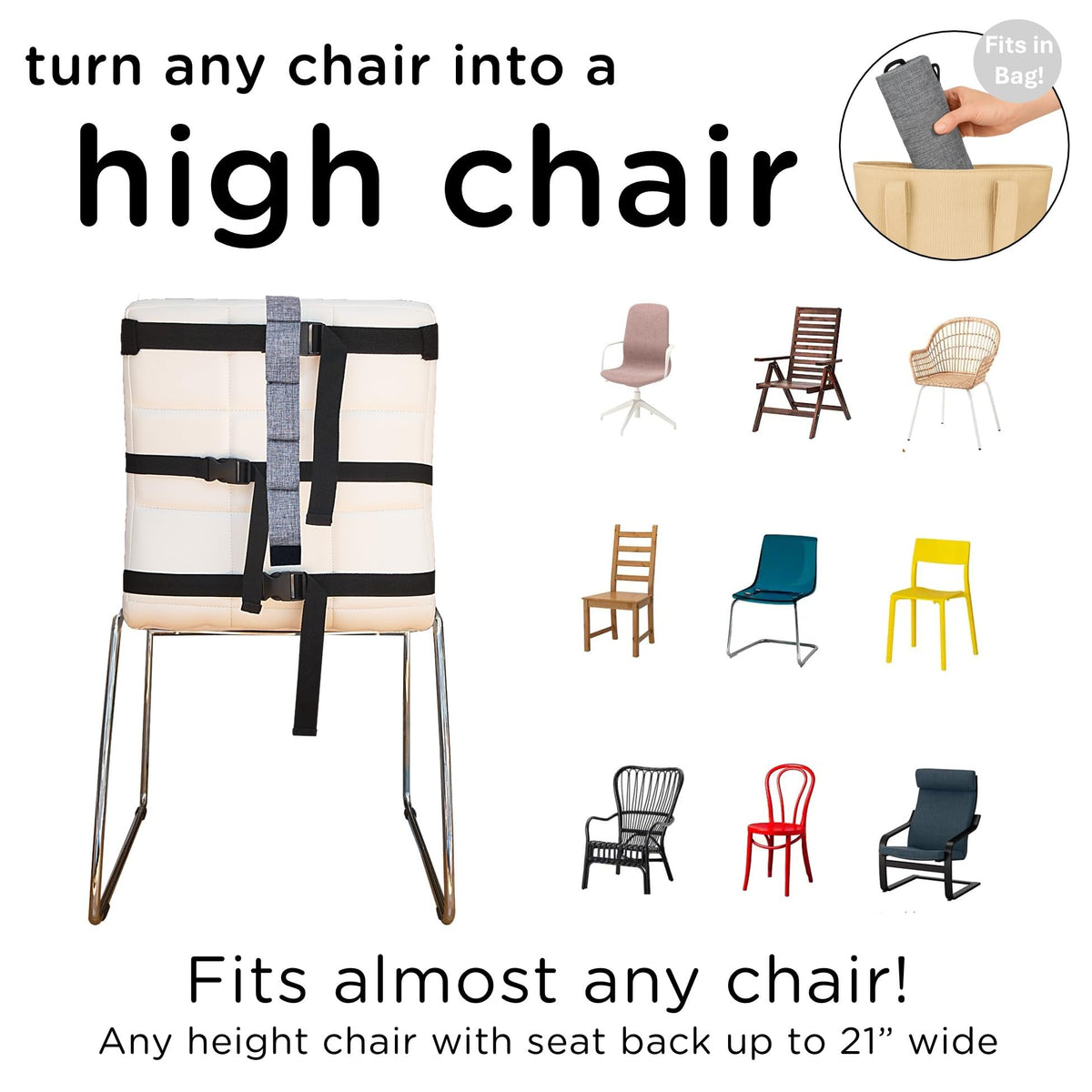 Compact Travel High Chair Portable Baby Harness Seat O7344