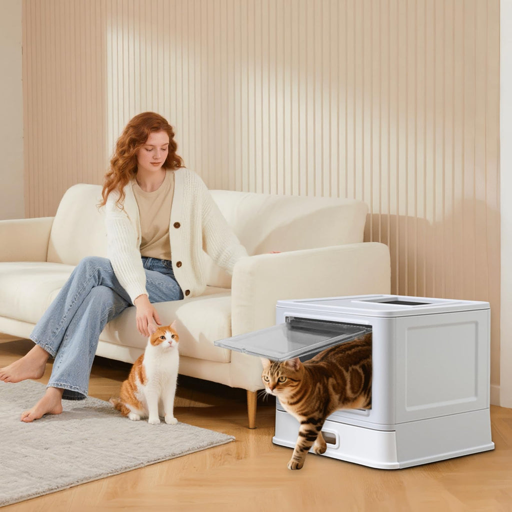 XL Stainless Steel Cat Litter Box with Drawer I75208