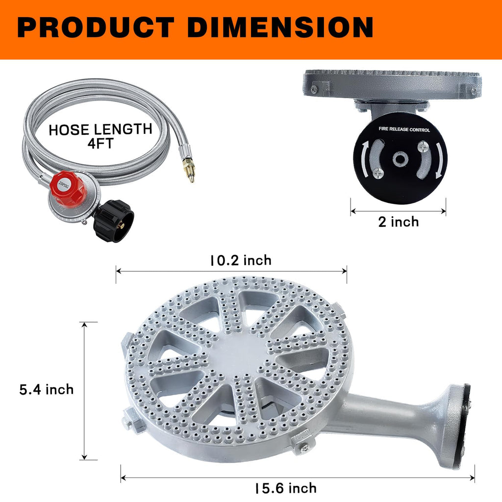 Cast-Iron Propane Burner Head with Adjustable Regulator V111526