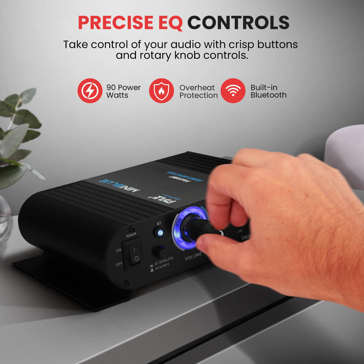 90W Dual Channel Mini Portable Power Stereo Sound Receiver H653