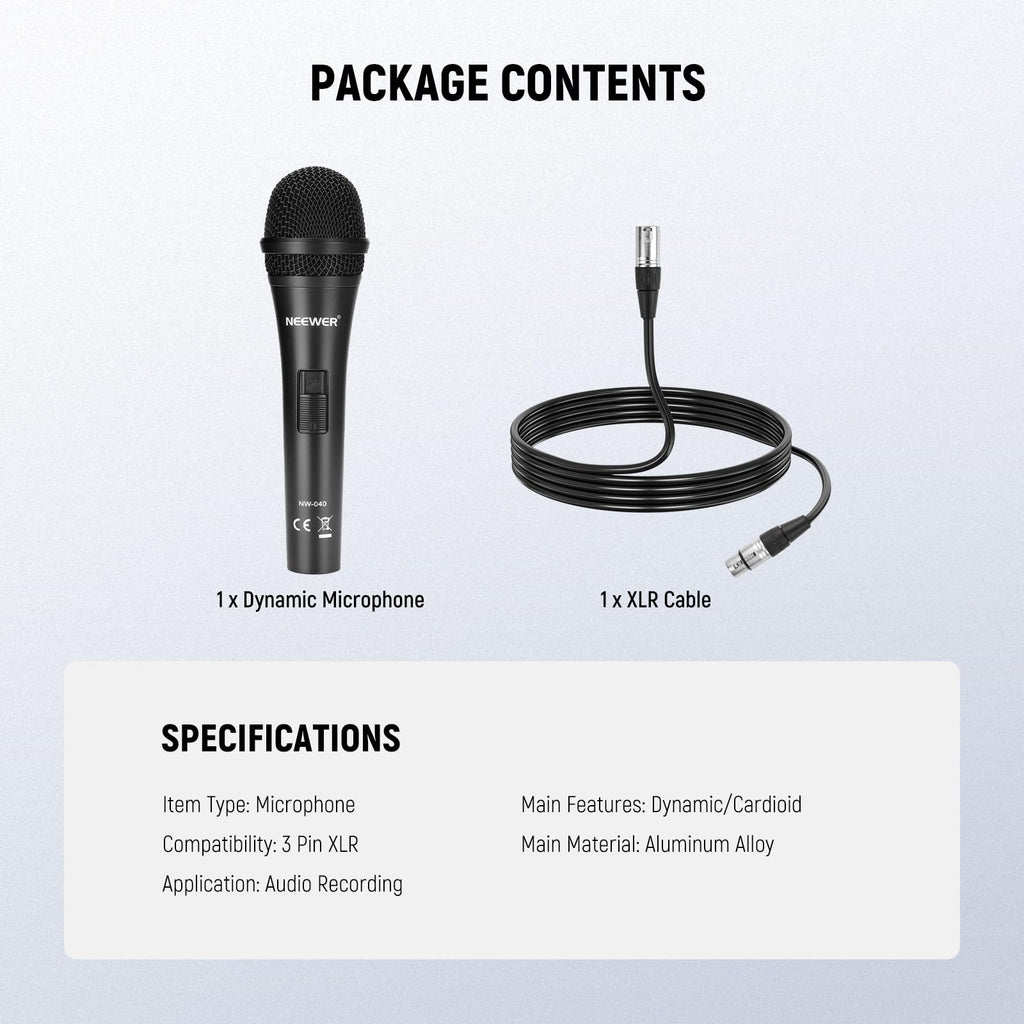 Cardioid Dynamic Microphone with XLR Cable J67067