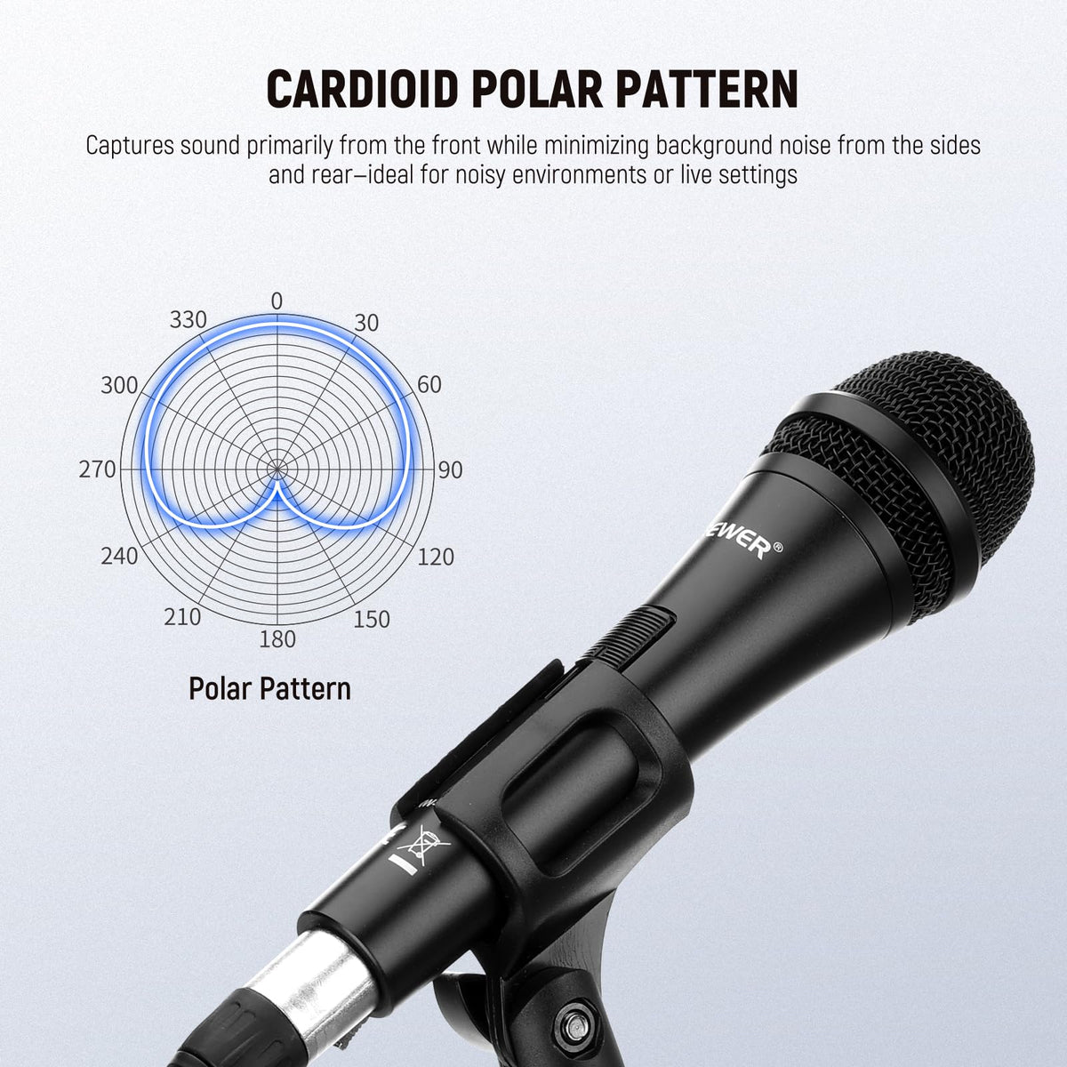 Cardioid Dynamic Microphone with XLR Cable J67067