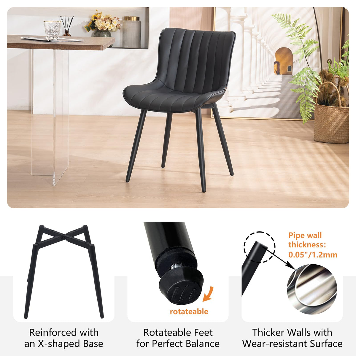 Black Dining Chairs Set of 2 K37266