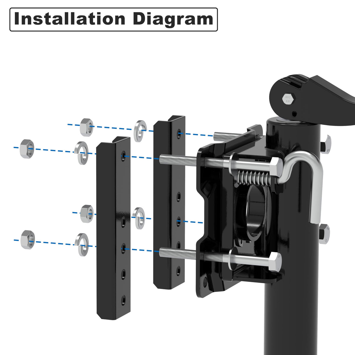 Swivel Bolt-on Trailer Jack, 10" Vertical Movement, 1000 lbs T2286