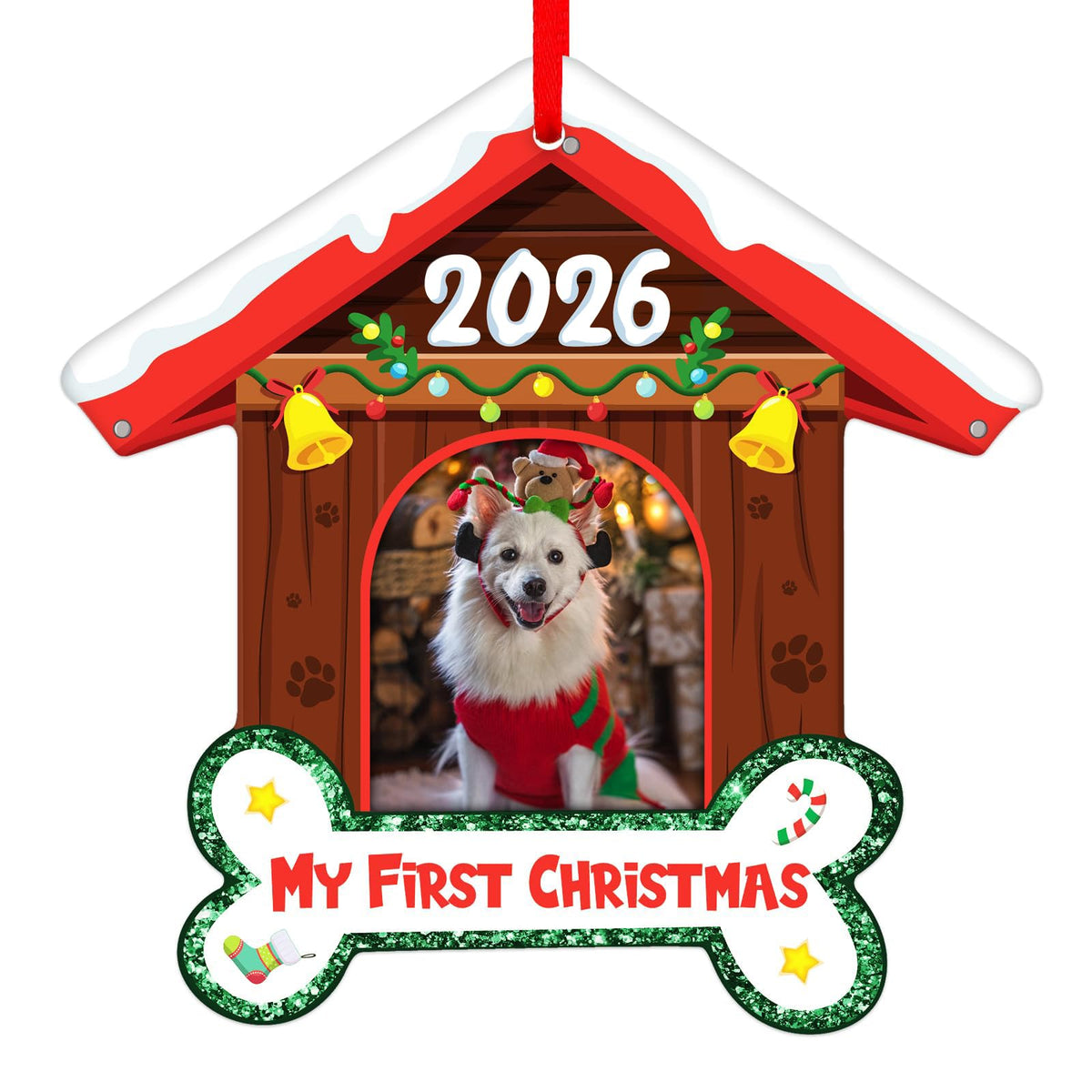 Dog Picture Frame Ornament V610