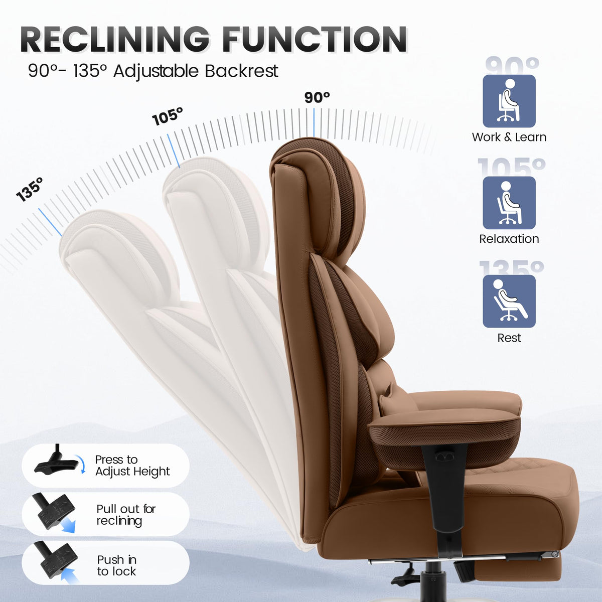 Big and Tall Leather Gaming Chair with Footrest S20413