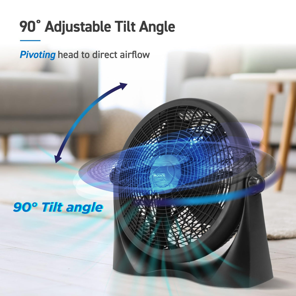 16 Inch High Velocity Floor Fan, Black H598064
