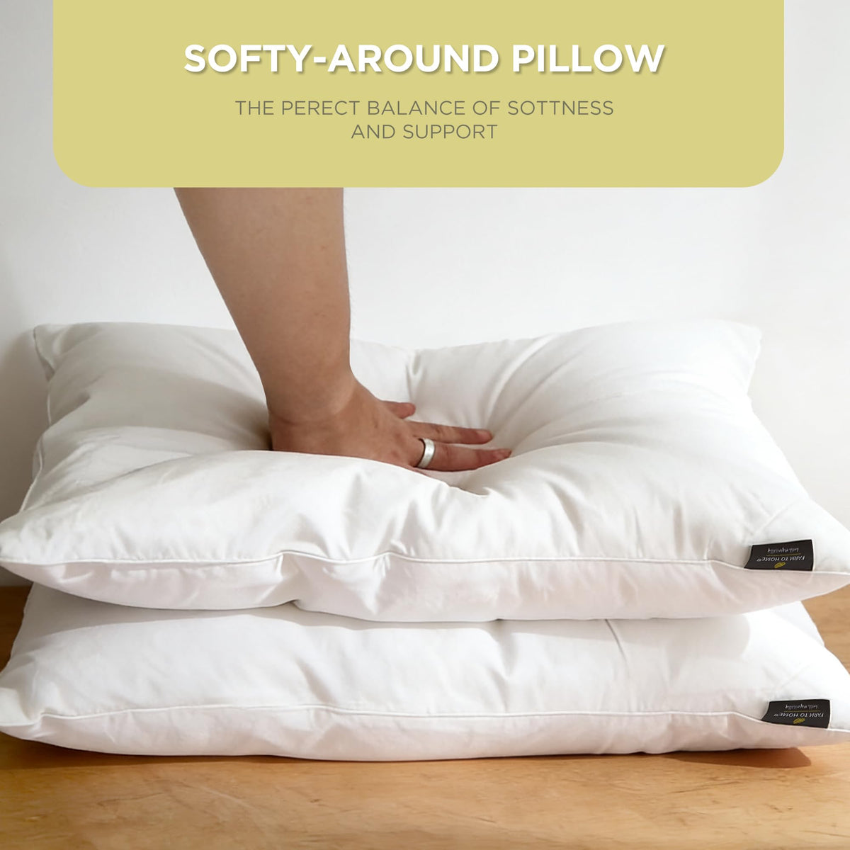 Feather and Down Pillows, 100% Organic Cotton Cover F7397