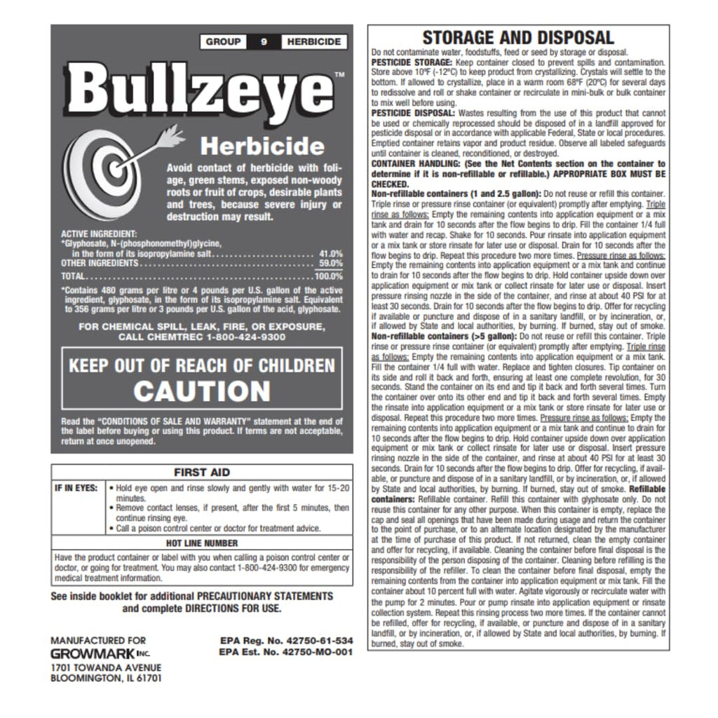 41% Glyphosate Herbicide 2.5 Gallon L819376