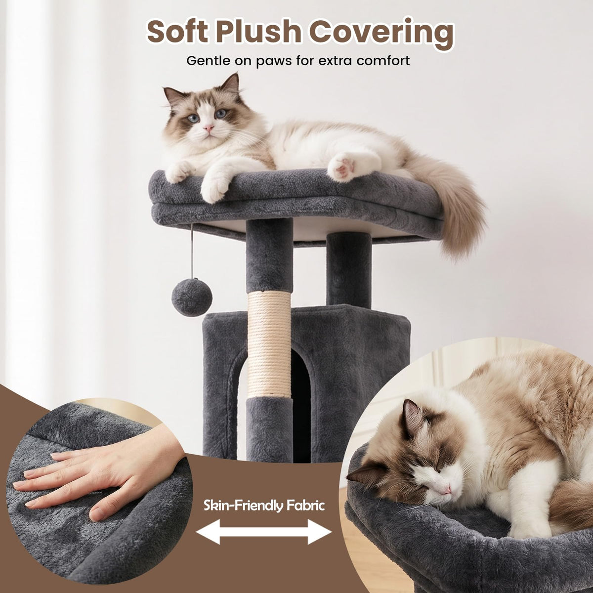 70 Inches Indoor Cat Tree with Ladder U30752