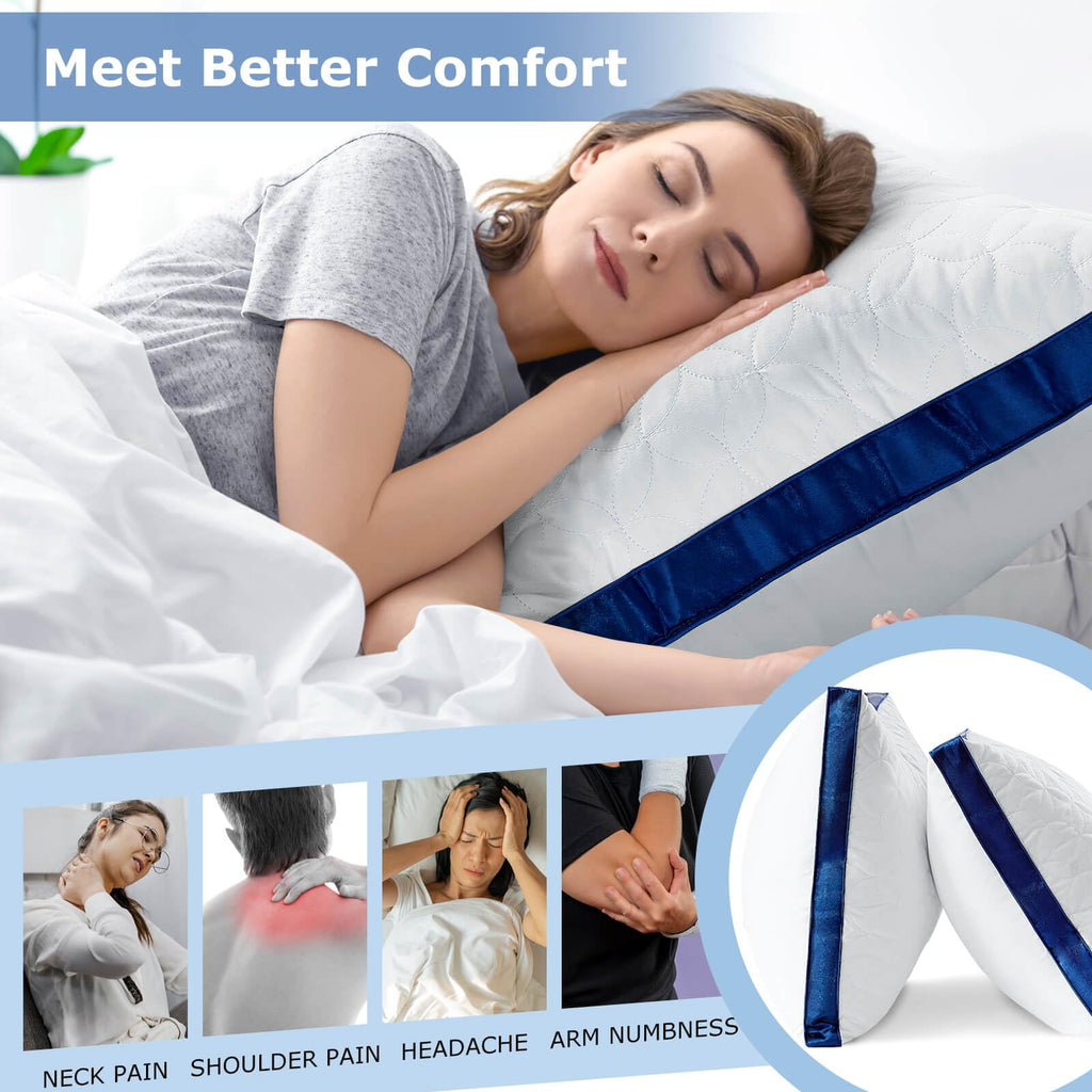 King Size Cooling Bed Pillows Set of 2 Down Alternative D373