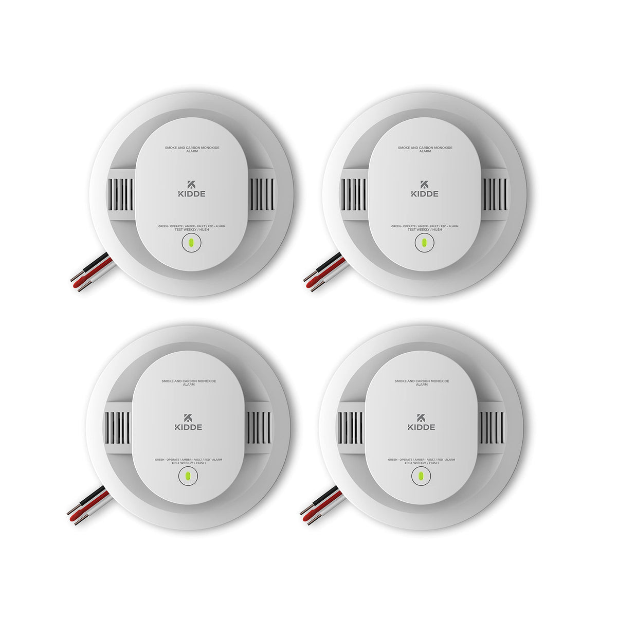 Hardwired Smoke & Carbon Monoxide Detector, 4 Pack T222713