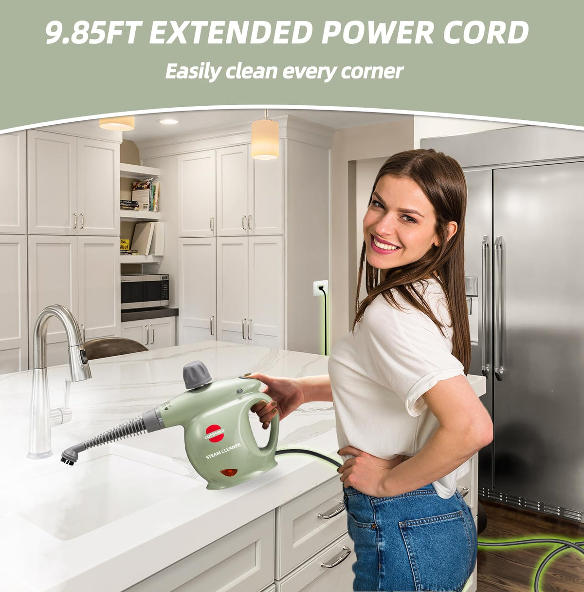 Handheld Pressurized Steam Cleaner with 13 Accessories V8663
