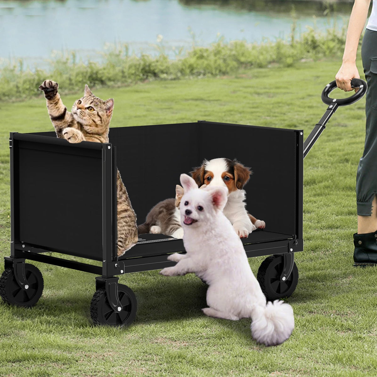 Foldable Heavy Duty Utility Wagon Cart with Wheels G60677