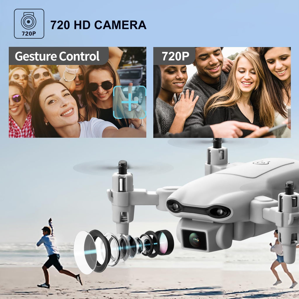 Mini Drone with 1080P HD Camera, 3 Batteries, Gray W600278