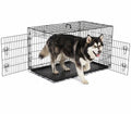 48 inch Folding Metal Wire Dog Crate with Double Door G98745
