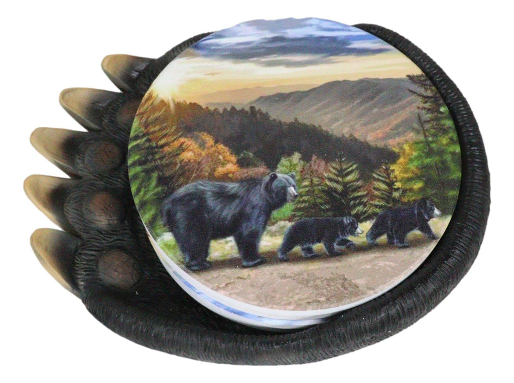 Black Bear Paw Coaster Set with 4 Coasters K76194