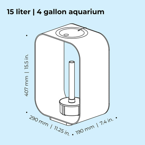 15 Acrylic 4-Gallon Aquarium with LED Lights Q40450
