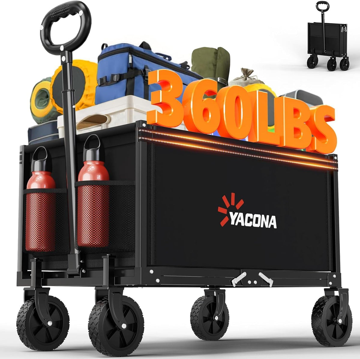 Foldable Heavy Duty Utility Wagon Cart with Wheels G60677