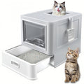 XL Stainless Steel Cat Litter Box with Drawer I75208